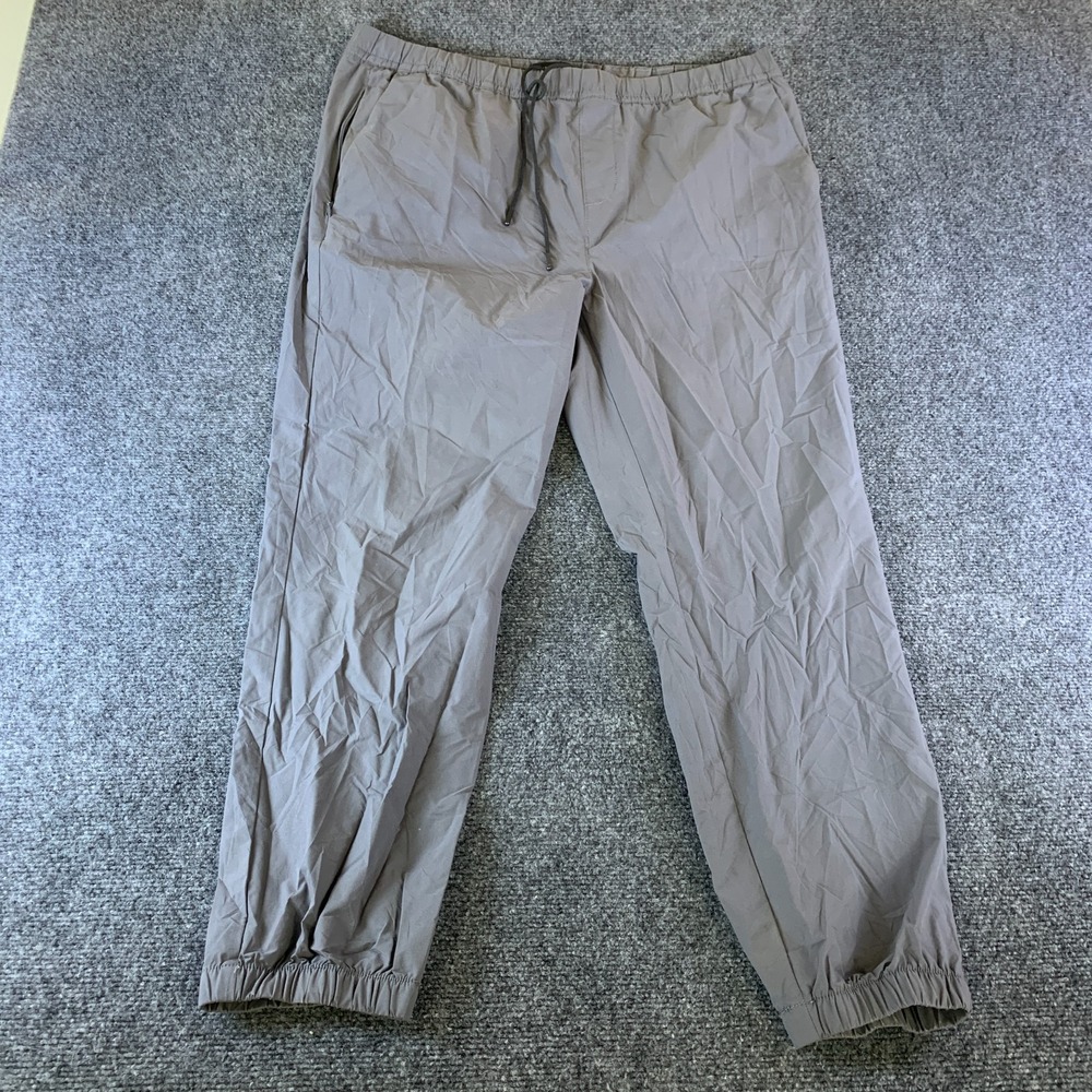 Banana Republic Jogger Pants Men 37x28 Gray Pockets Drawstring Waist Tapered Leg